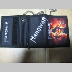 Manowar, hrubá, pevná, textilná peňaženka s retiazkou a karabínkou